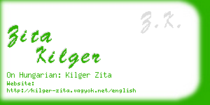 zita kilger business card